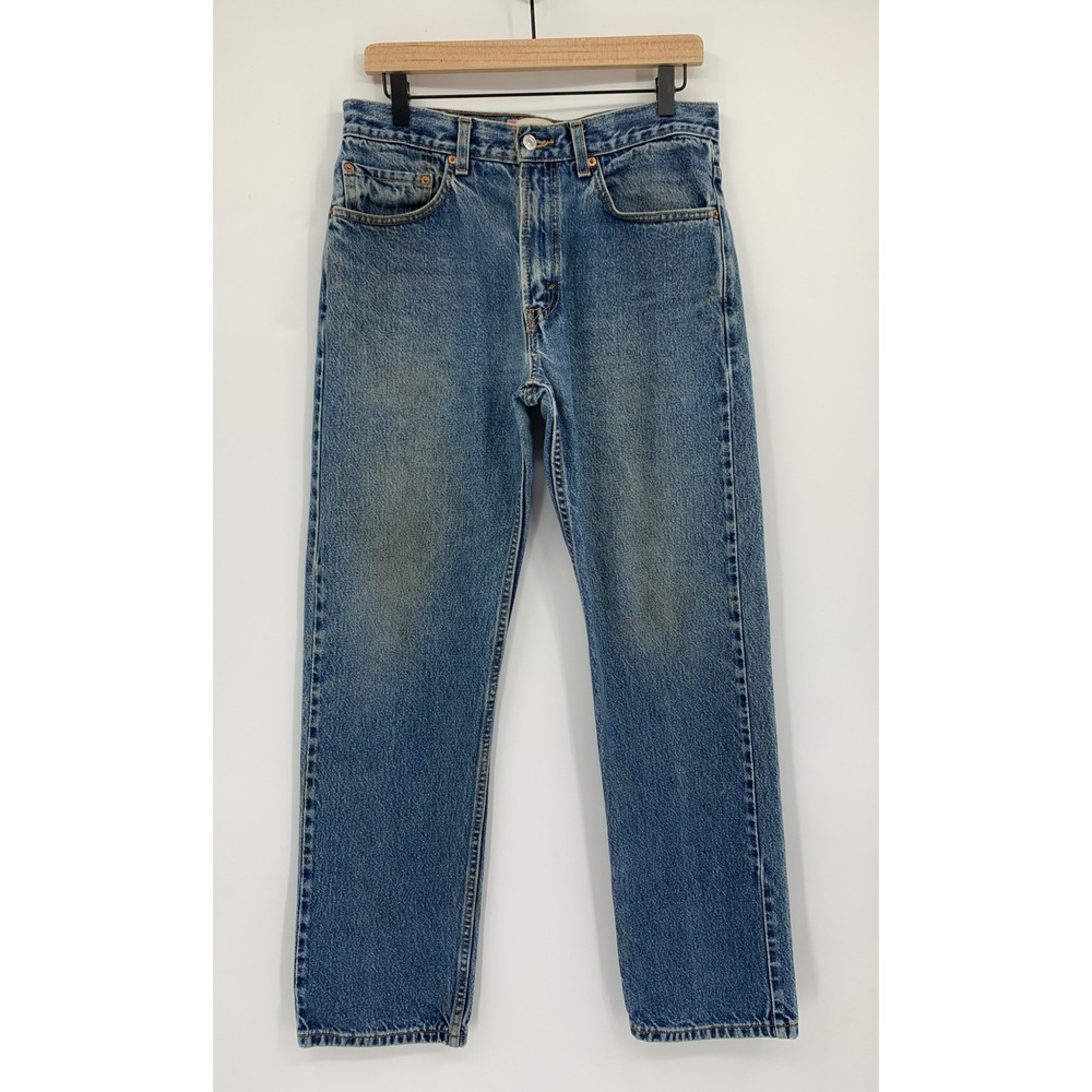 Vintage Levis 505 Jeans Mens 32x32 Blue Denim Straight Leg Distressed Denim Pant